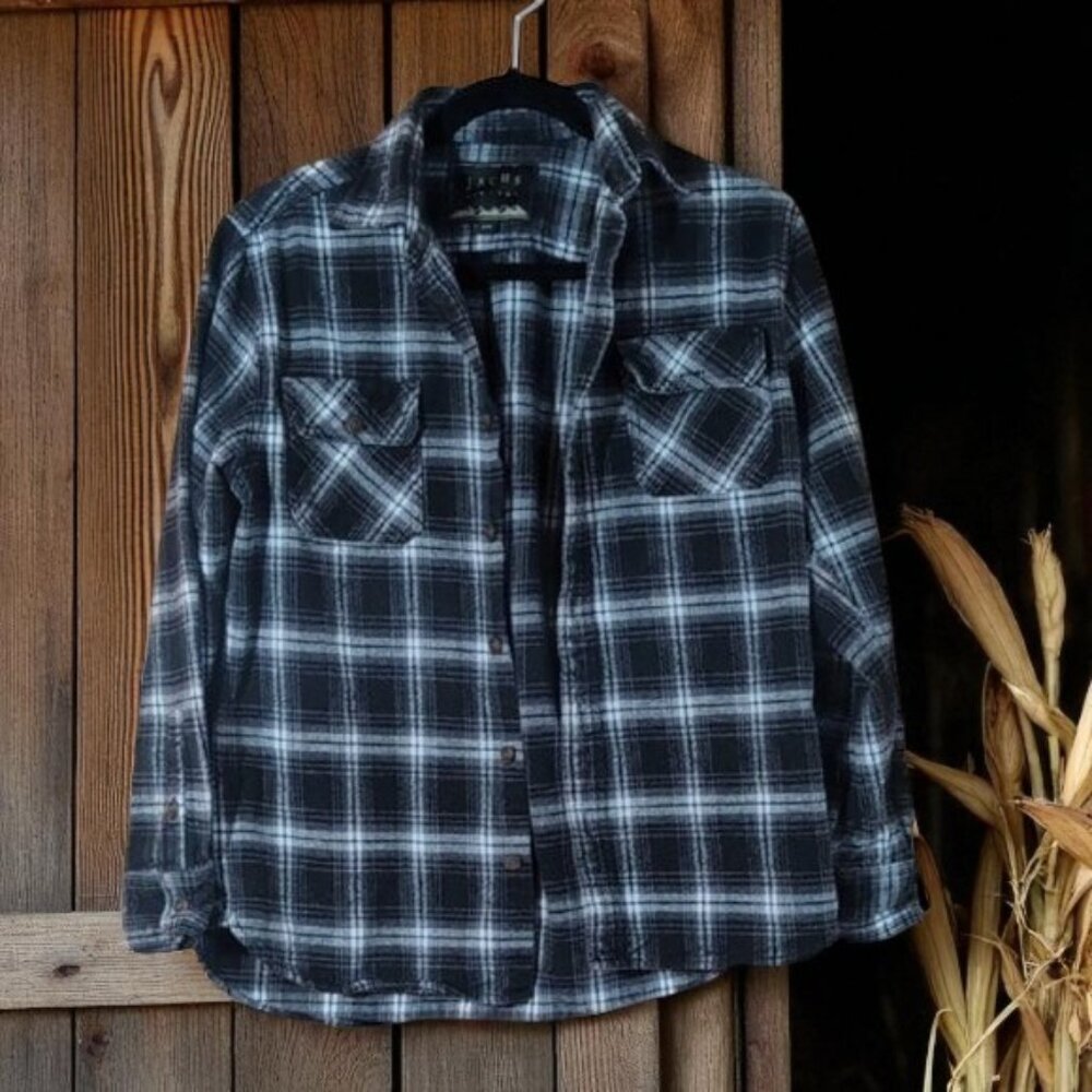 Jachs New York Black and White Plaid Button-Up Shirt